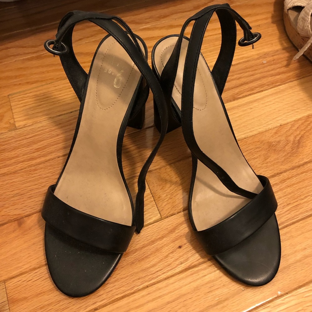Black block heels